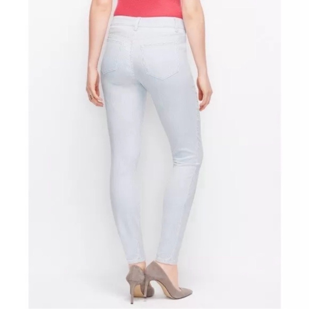 Anne Taylor The Skinny Ankle Pin Stripe Curvy Fit Pants - Picture 2 of 6